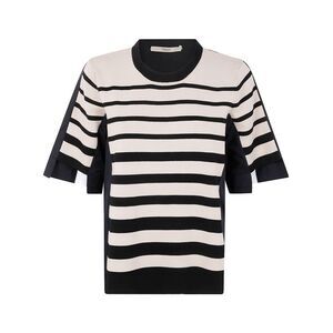 Nuur Women Crew Neck Striped Sweater